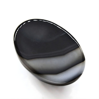 13.1Ct Natural Black and Grey Sulemani Hakik Oval Gemstone