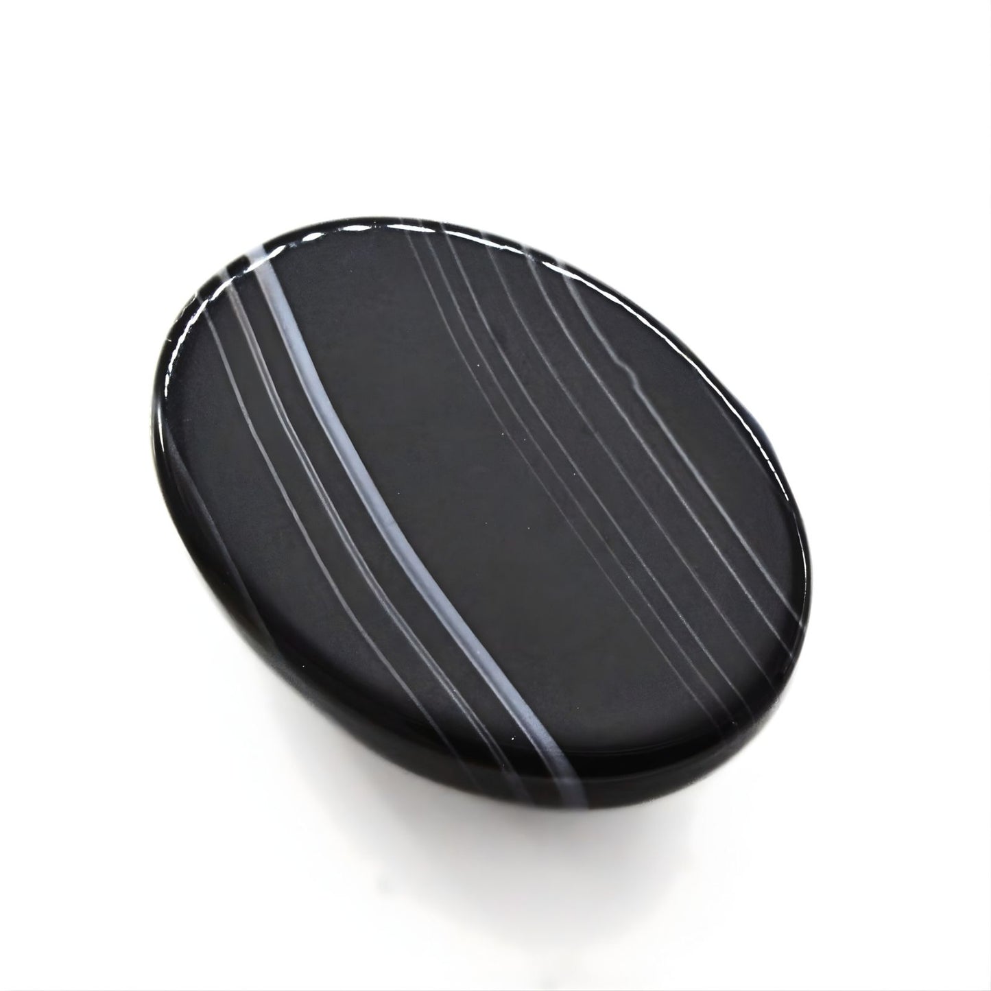 12.9Ct Natural Black and Grey Sulemani Hakik Oval Gemstone