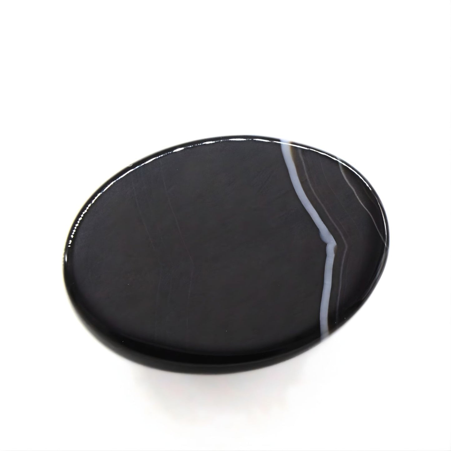 13Ct Natural Black and Grey Sulemani Hakik Oval Gemstone