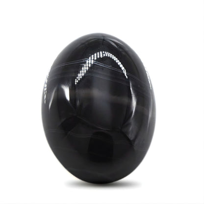 12.4Ct Natural Black and Grey Sulemani Hakik Oval Gemstone