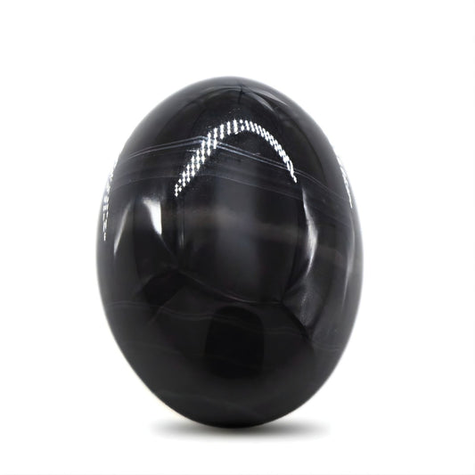 12.4Ct Natural Black and Grey Sulemani Hakik Oval Gemstone