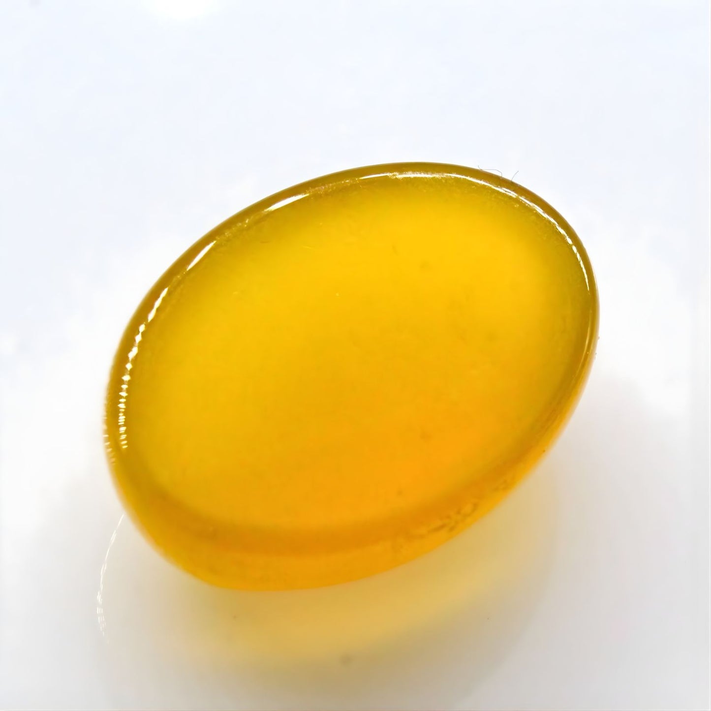 12.3Ct Natural Yellow Agate (Hakik) Oval Gemstone
