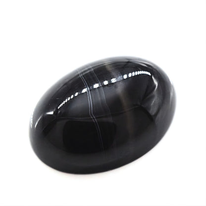 12.4Ct Natural Black and Grey Sulemani Hakik Oval Gemstone