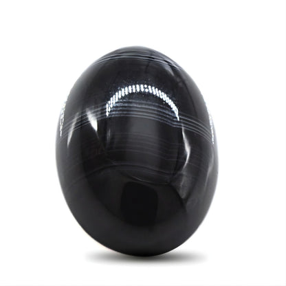 12.5Ct Natural Black and Grey Sulemani Hakik Oval Gemstone