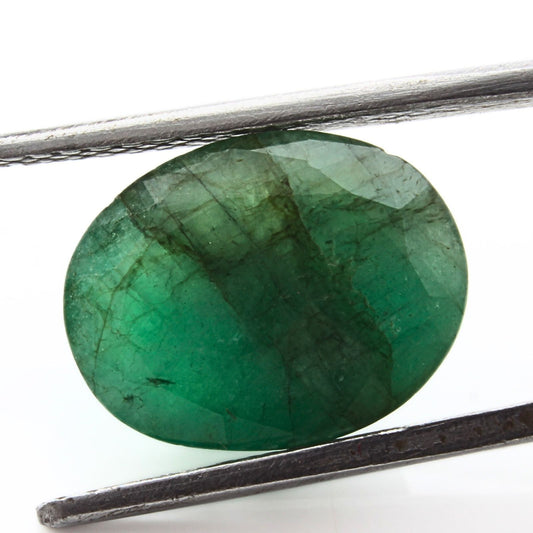 5.1Ct Natural Green Emerald (Panna) Oval Cut Gemstone