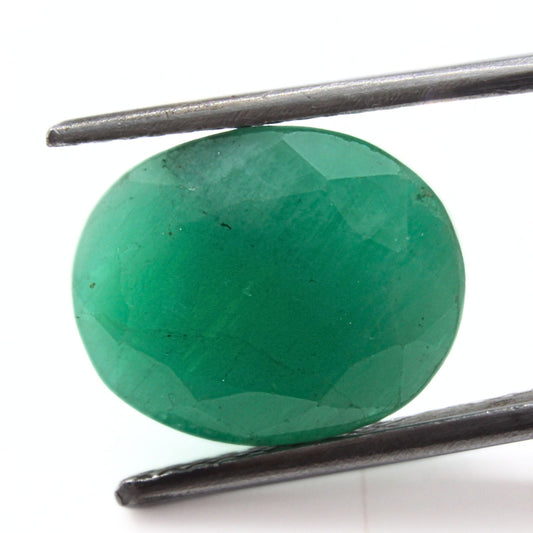 6.6Ct Natural Green Emerald (Panna) Oval Cut Gemstone