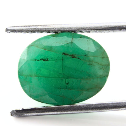 6.3Ct Natural Green Emerald (Panna) Oval Cut Gemstone