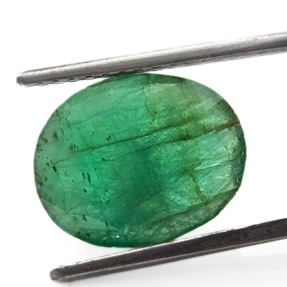 3.9Ct Natural Green Emerald (Panna) Oval Cut Gemstone