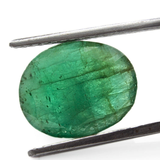 3.9Ct Natural Green Emerald (Panna) Oval Cut Gemstone