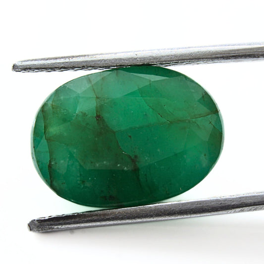 7.1Ct Natural Green Emerald (Panna) Oval Cut Gemstone
