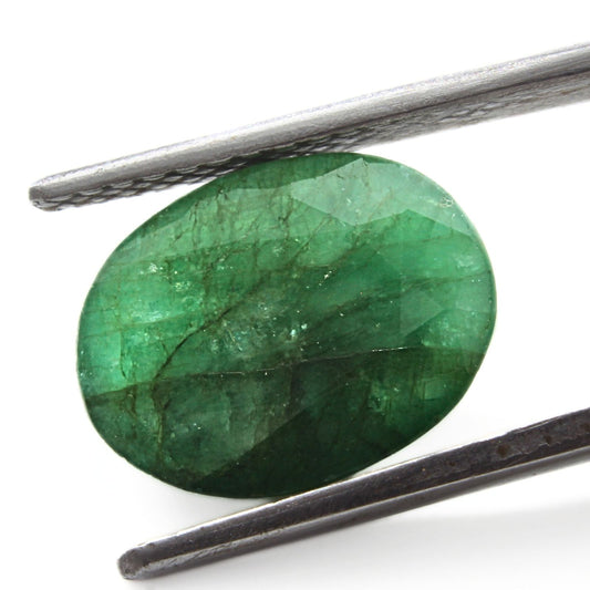 4.7Ct Natural Green Emerald (Panna) Oval Cut Gemstone