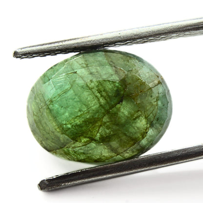 5.4Ct Natural Green Emerald (Panna) Oval Cut Gemstone