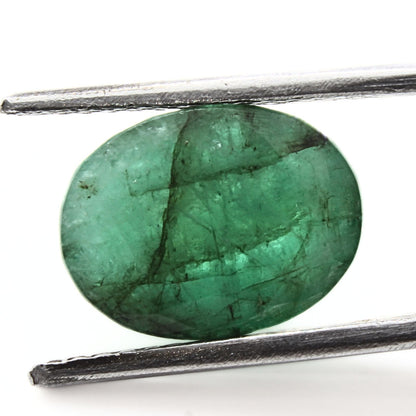 5.1Ct Natural Green Emerald (Panna) Oval Cut Gemstone