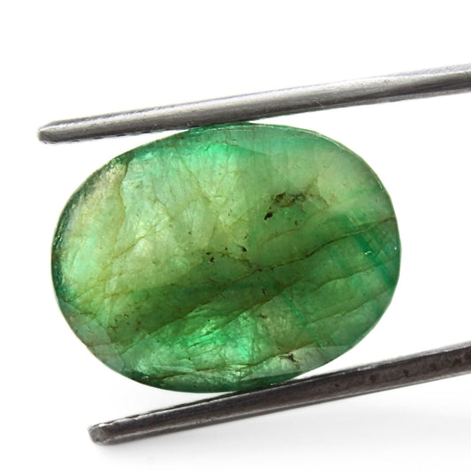 6.2Ct Natural Green Emerald (Panna) Oval Cut Gemstone