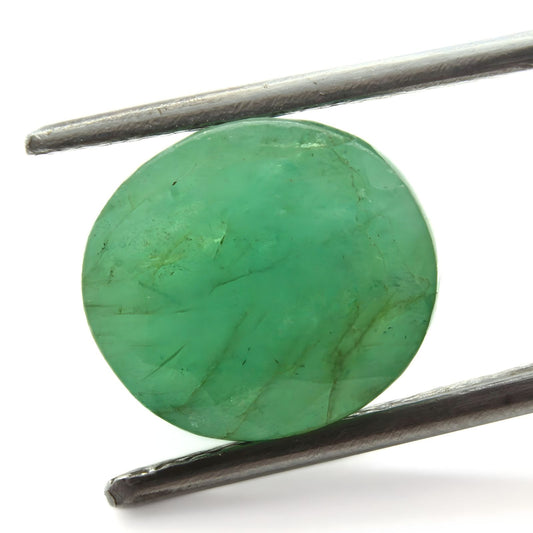 6.9Ct Natural Green Emerald (Panna) Oval Cut Gemstone