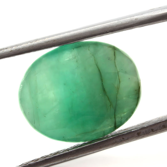 3.7Ct Natural Green Emerald (Panna) Oval Cut Gemstone