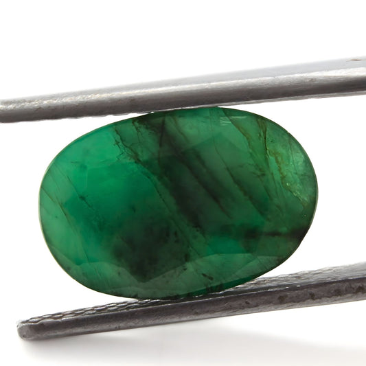 4Ct Natural Green Emerald (Panna) Oval Cut Gemstone