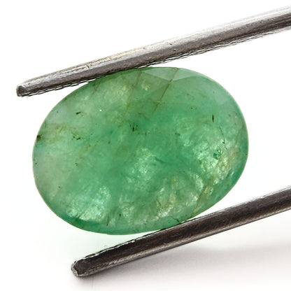 3.4Ct Natural Green Emerald (Panna) Oval Cut Gemstone