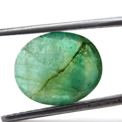 3.4Ct Natural Green Emerald (Panna) Oval Cut Gemstone
