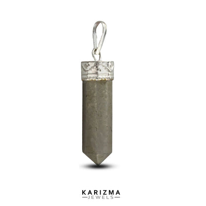 Natural Pyrite Gemstone Healing Point Pencil Pendant
