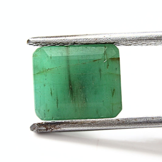 2.9Ct Natural Green Emerald (Panna) Rectangle Cut Gemstone