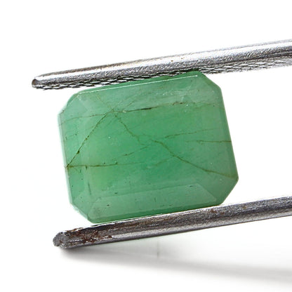 3.8Ct Natural Green Emerald (Panna) Rectangle Cut Gemstone