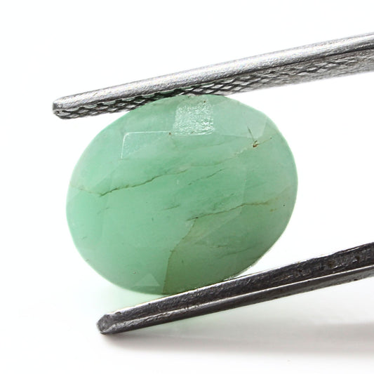 3.7Ct Natural Green Emerald (Panna) Oval Cut Gemstone
