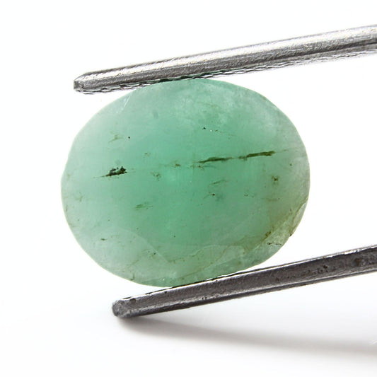 2.9Ct Natural Green Emerald (Panna) Oval Cut Gemstone