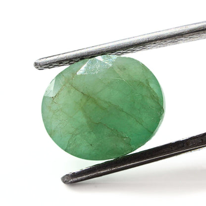 4.7Ct Natural Green Emerald (Panna) Oval Cut Gemstone