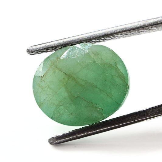 4.7Ct Natural Green Emerald (Panna) Oval Cut Gemstone