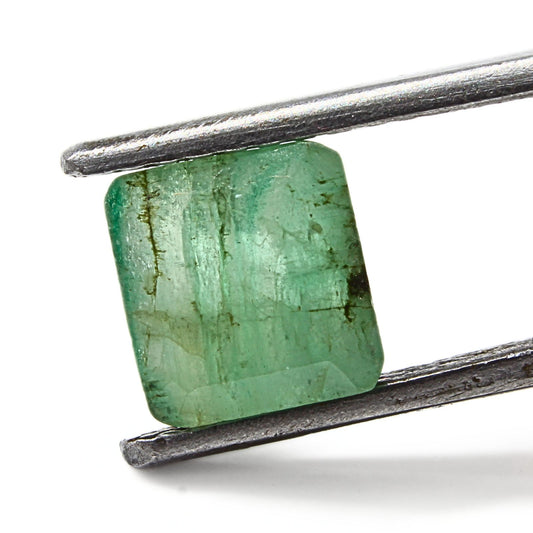 2.4Ct Natural Green Emerald (Panna) Rectangle Cut Gemstone