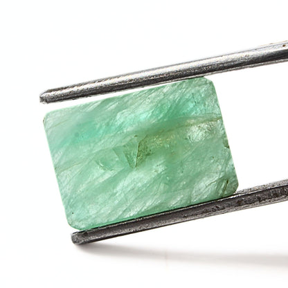 2.9Ct Natural Green Emerald (Panna) Rectangle Cut Gemstone