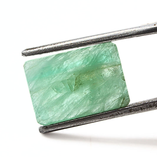 2.9Ct Natural Green Emerald (Panna) Rectangle Cut Gemstone