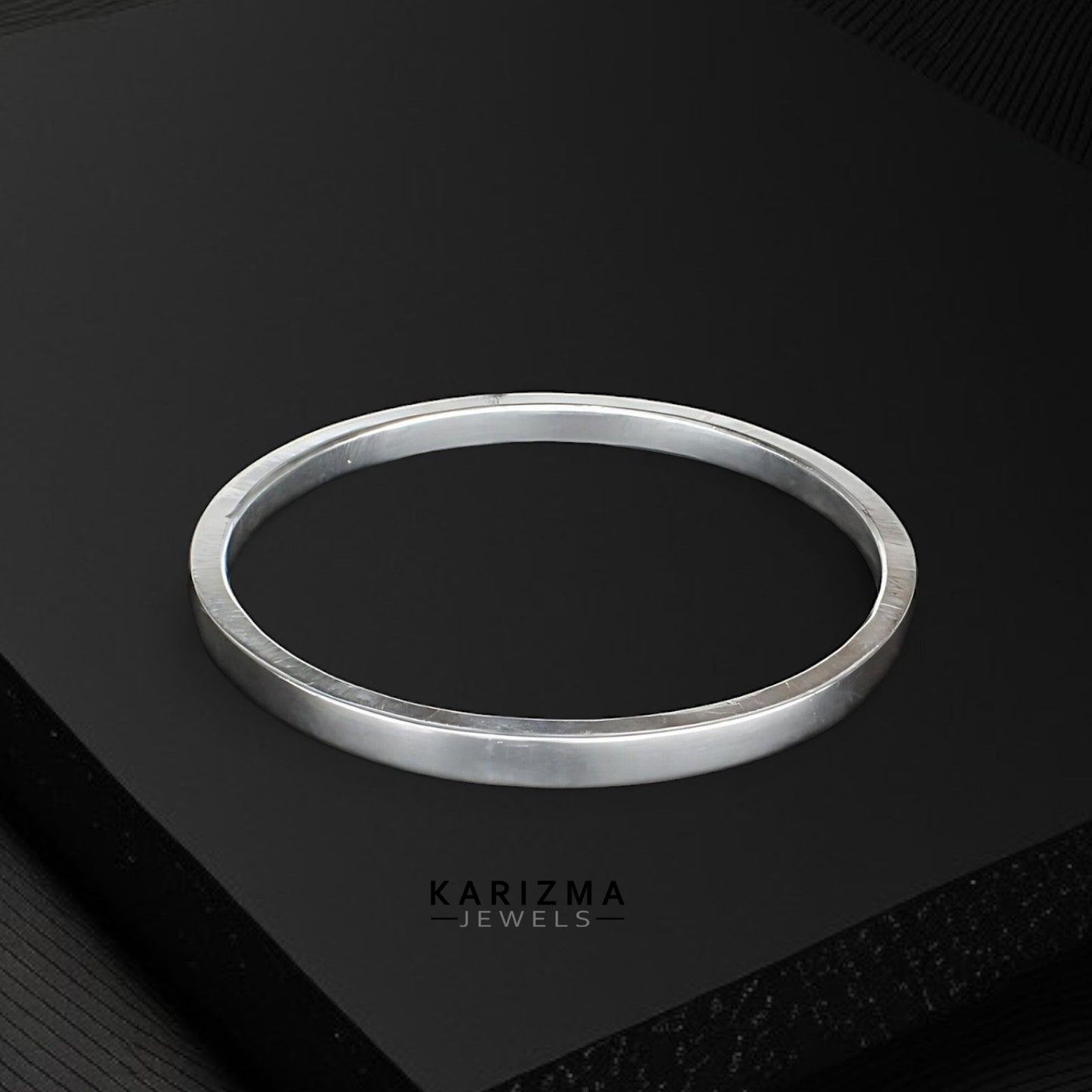 Custom order Sqaure shape Jointless Silver kada