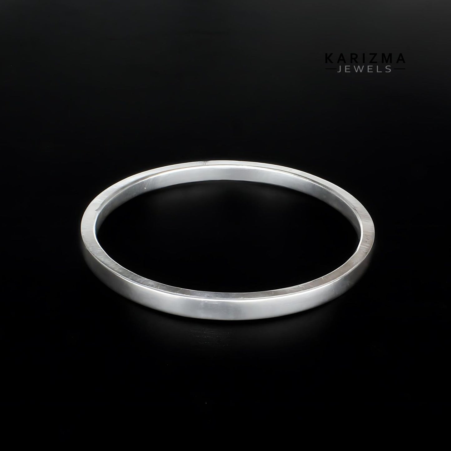 Square shape Jointless Pure Silver Bangle - Chandi ka bejod kada for Astrology