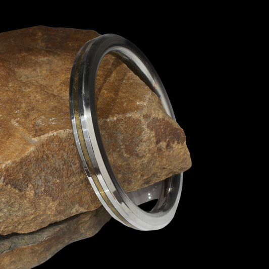 Golden Line Stainless Steel Unisex kada Bangle Sikh Kada