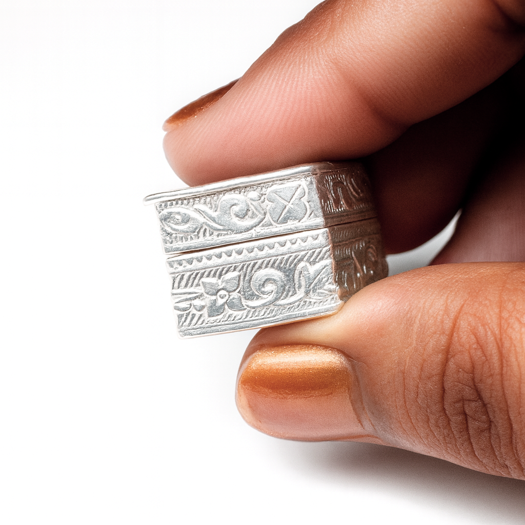 Pure Silver Dibbi for Lal Kitab & Astrology Remedies Sqaure shape