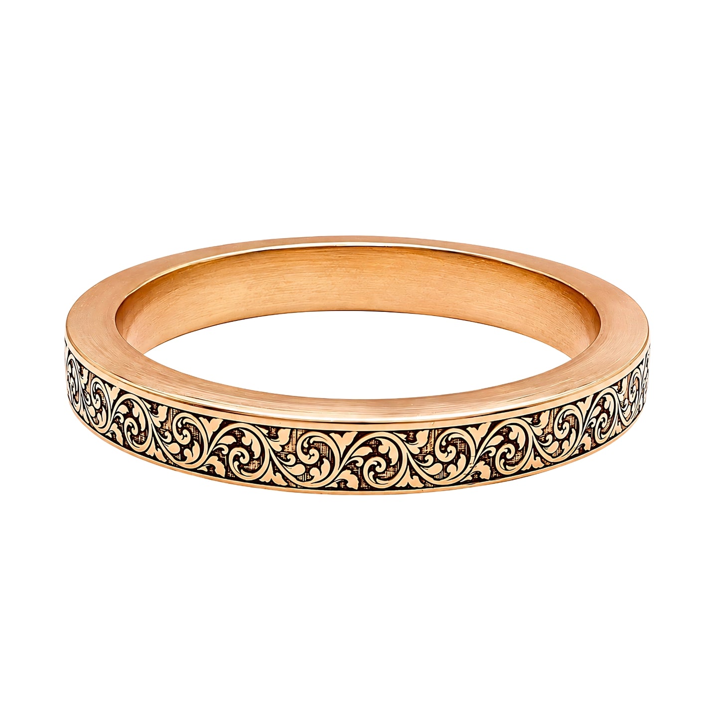 Heavy 180-200 Grams Jointless Engraved Copper Kada for Men
