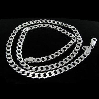 Sterling Silver Curb Link  Men's Chain 20"