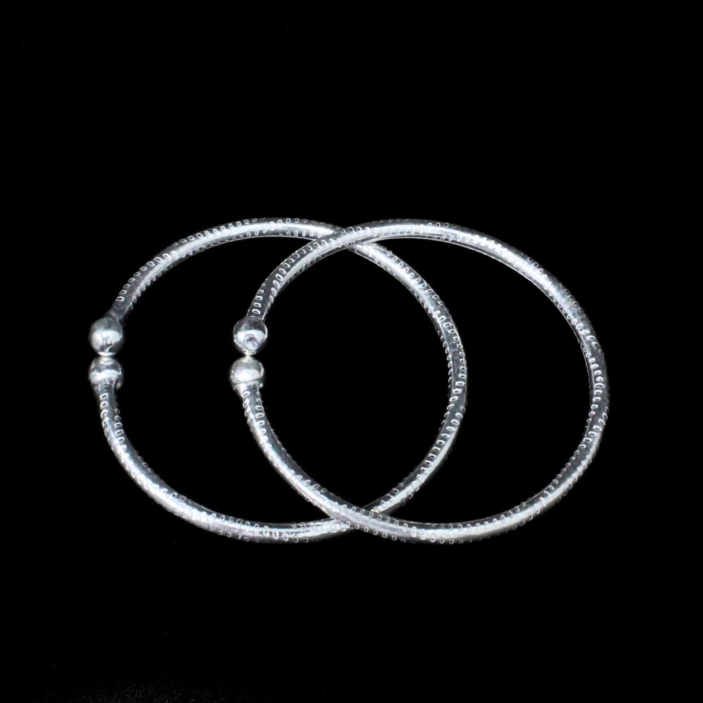 Real Silver new born baby jewelery for unisex Kids Bangles Kada Bracelet - Pair