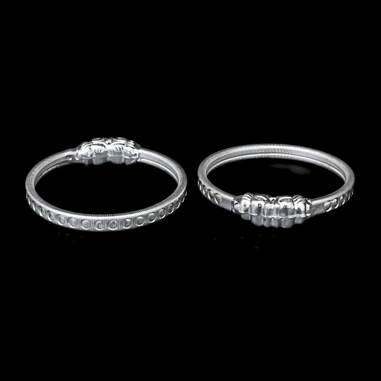 Real Sterling Silver Excellent gifting Kids Bangles Bracelet Pair - 3.7 CM