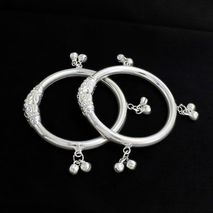 Real Silver Toddler Bracelet with Jingle Bells (Ghungroo)