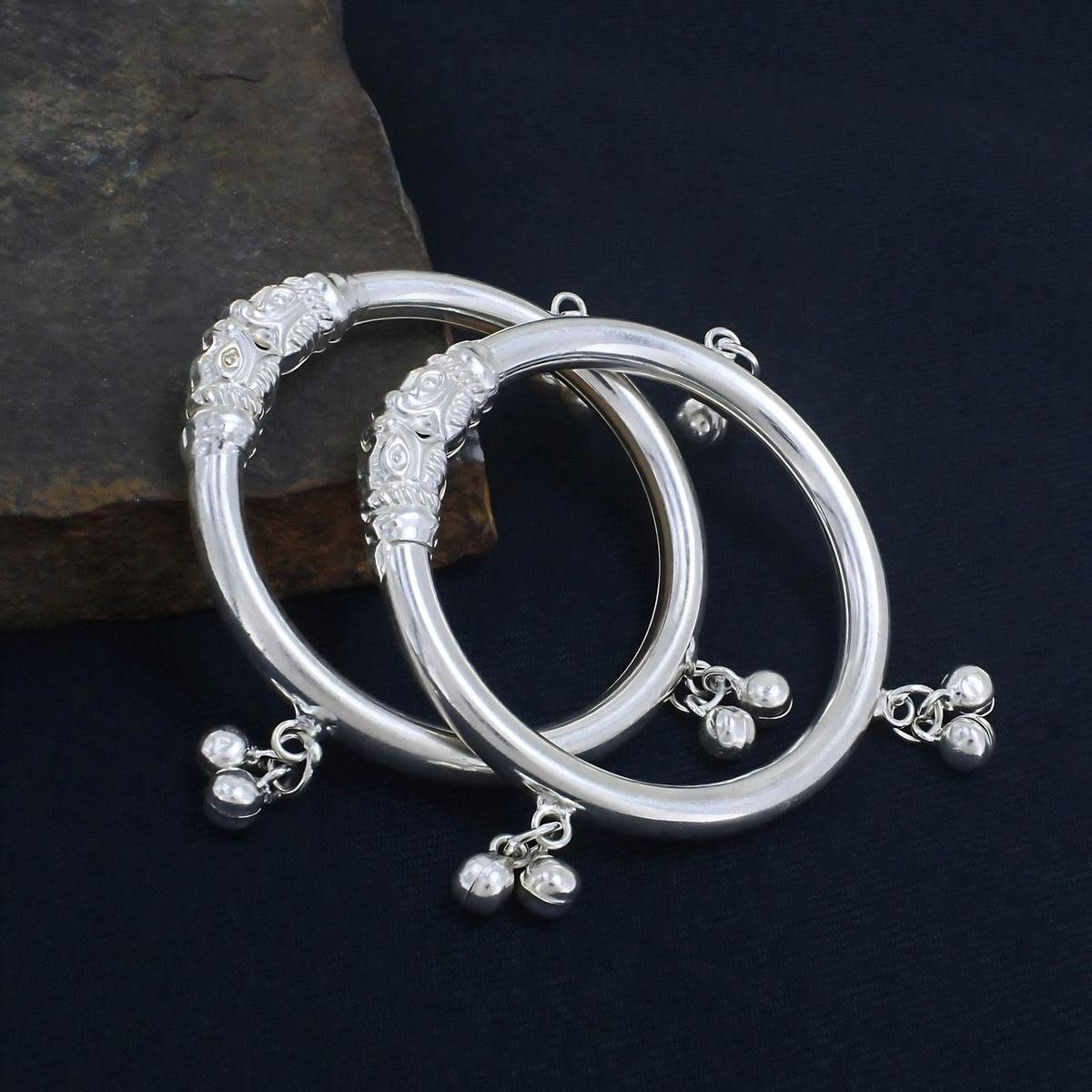 Real Silver Toddler Bracelet with Jingle Bells (Ghungroo)