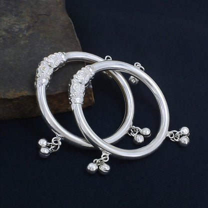 Real Silver Toddler Bracelet with Jingle Bells (Ghungroo)