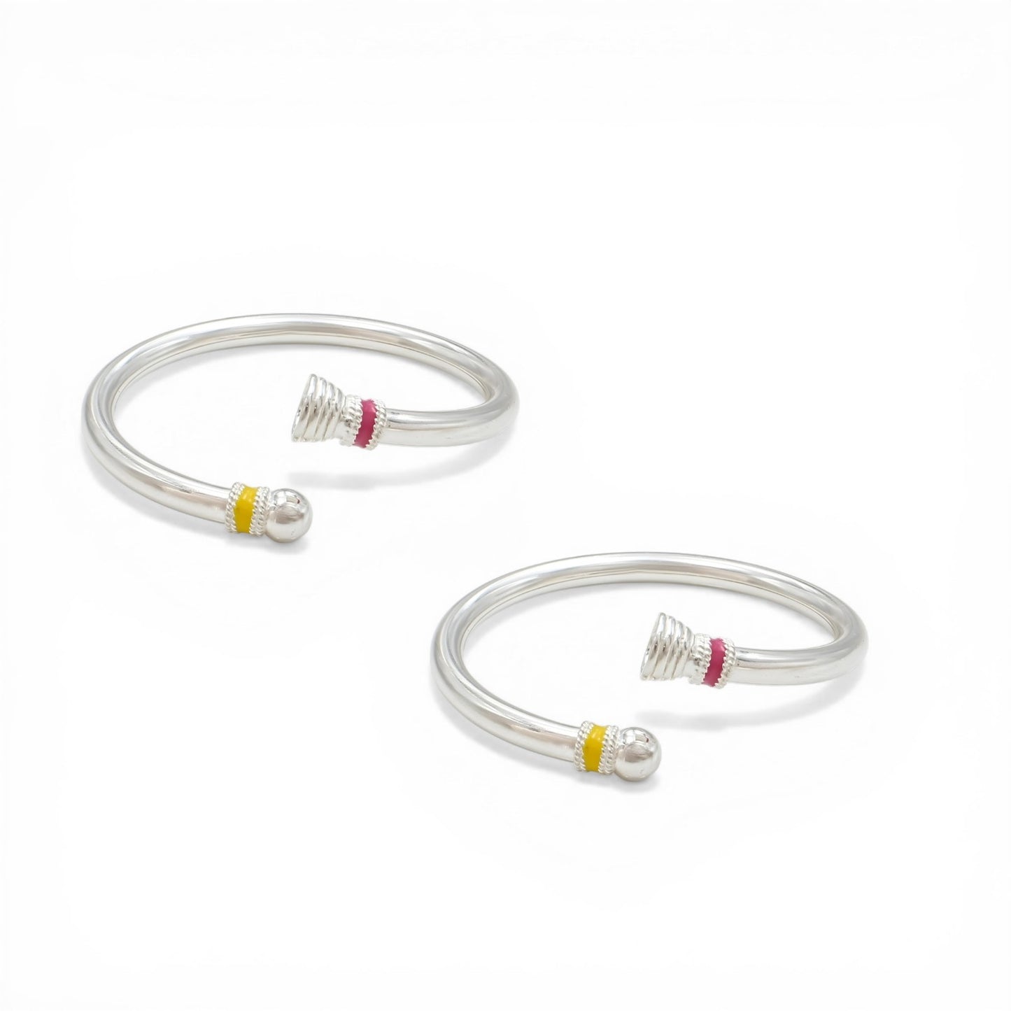 925 Real Silver New Born kids Openable Bangle Bracelet - Pair