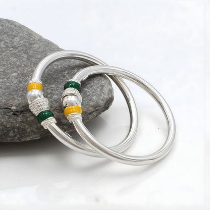 925 Real Silver Handcrafted kids Openable Bangle Bracelet - Pair