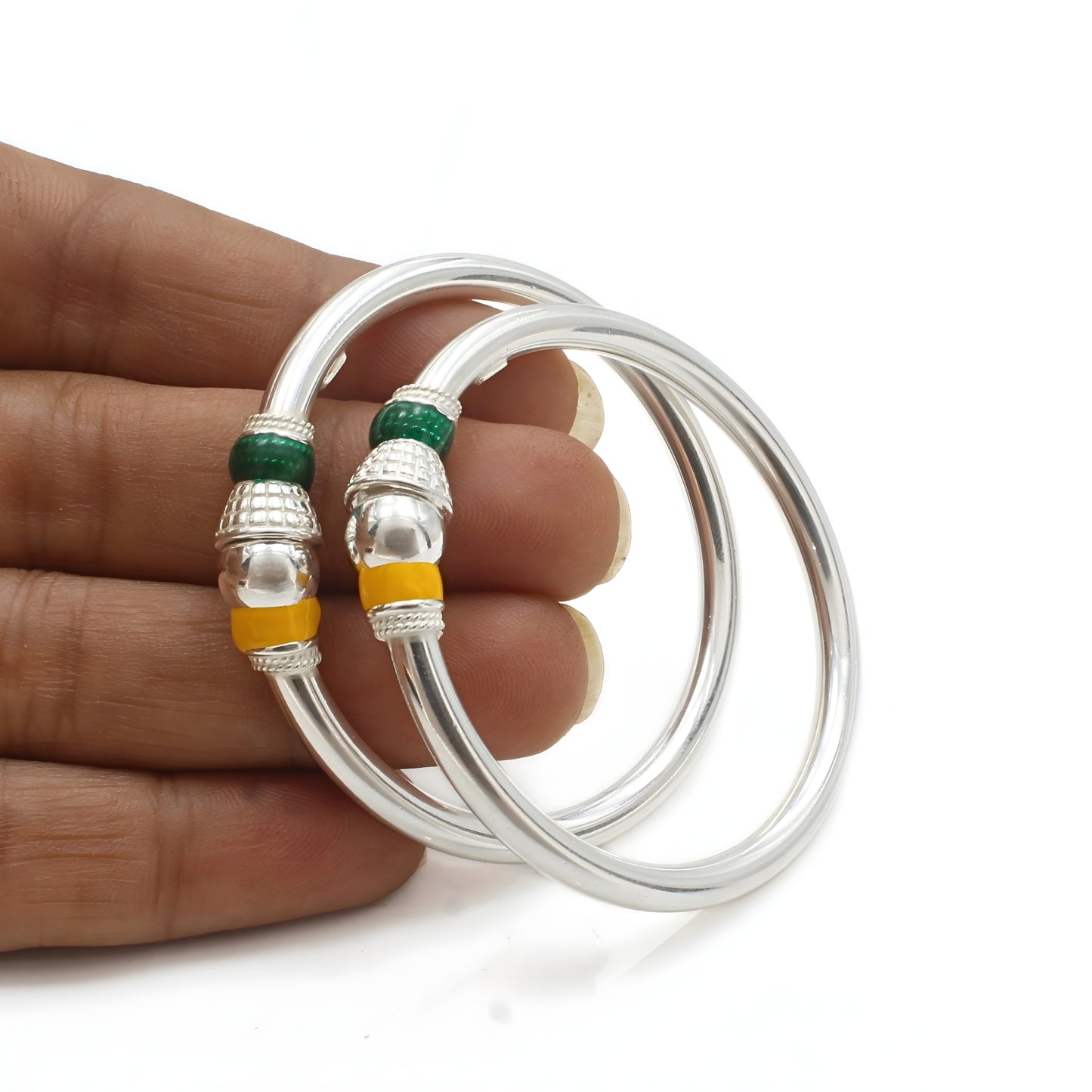 925 Real Silver Handcrafted kids Openable Bangle Bracelet - Pair