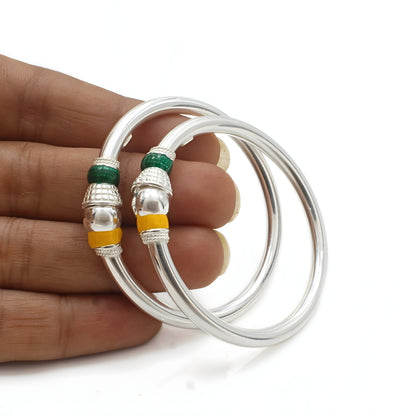 925 Real Silver Handcrafted kids Openable Bangle Bracelet - Pair