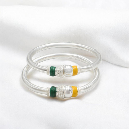 925 Real Silver Handcrafted kids Openable Bangle Bracelet - Pair