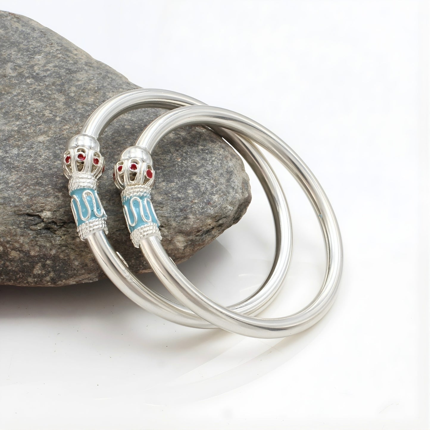 925 Real Silver Excellent gifting kids Openable Bangle Bracelet - Pair